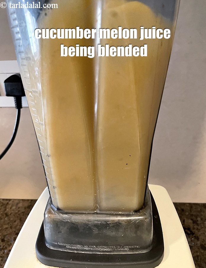 Step 9 – <p>Image during blending cucumber melon juice</p>