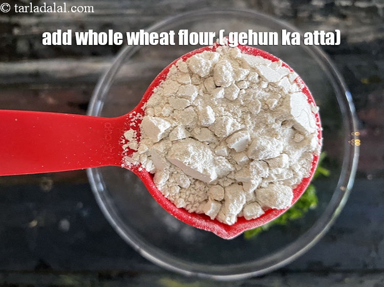 Step 9 – Add&nbsp;<meta charset="UTF-8" />1/4 cup&nbsp;<a href="glossary-whole-wheat-flour-gehun-ka-atta-gehun-ka-aata-429i">whole wheat flour (gehun ka atta)</a>.