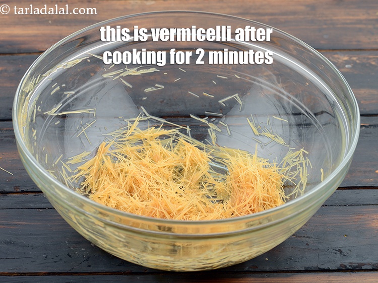 Step 7 – This is vermicelli after cooking for 2 minutes.&nbsp;