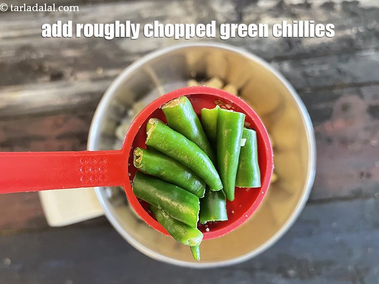 Step 7 – Add 1 tbls roughly chopped&nbsp;<a href="glossary-green-chillies-hari-mirch-331i">green chillies</a>.