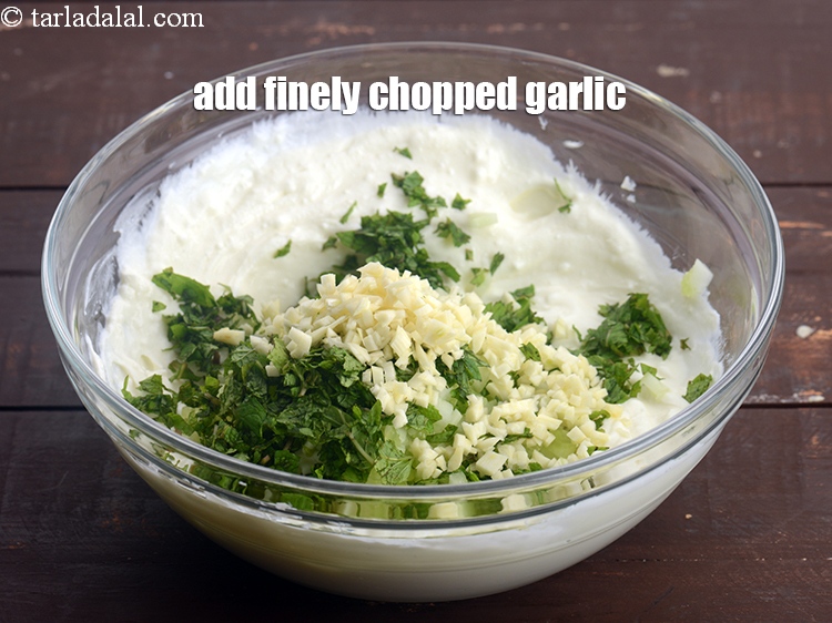 Step 7 – Add 2 tbsp&nbsp;finely&nbsp;<a href="https://tarladalal.com/glossary-chopped-garlic-790i">chopped garlic (lehsun)</a>.&nbsp;