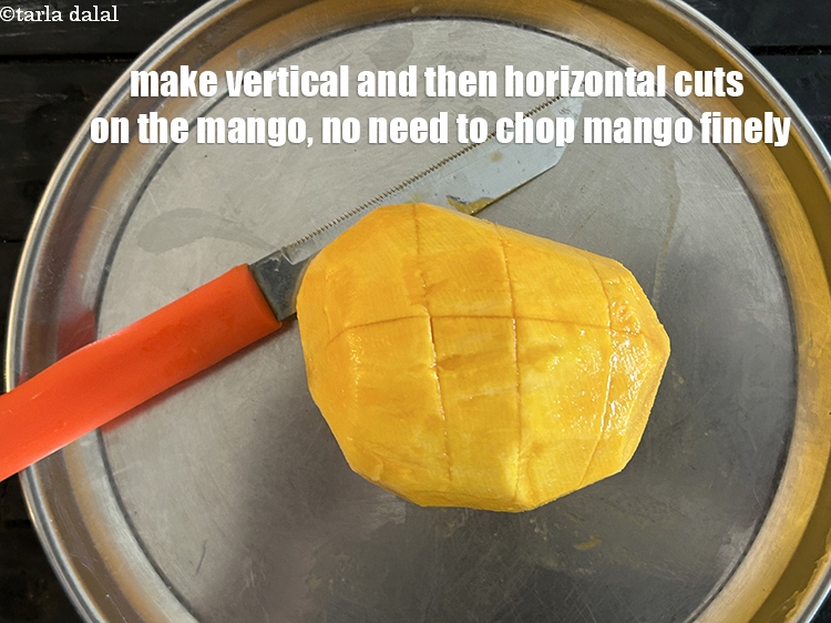 Step 14 – Make vertical cuts and then horizontal cuts at equal distance and finally run the knife …