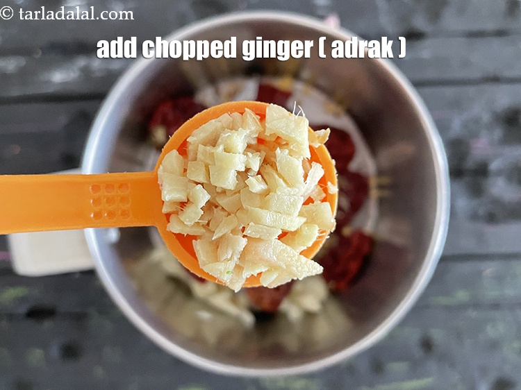 Step 15 – Add 1 tsp chopped&nbsp;<a href="glossary-ginger-adrak-453i">ginger (adrak)</a>.
