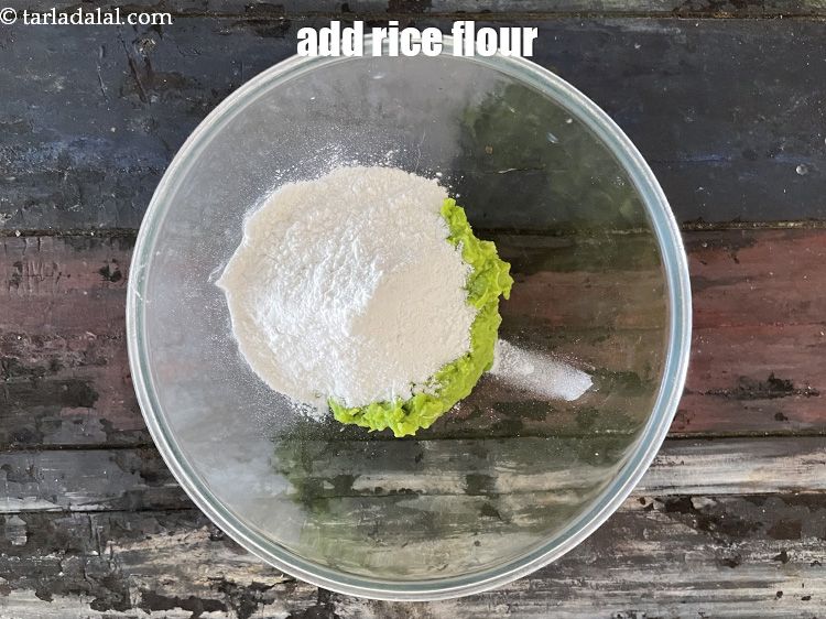 Step 7 – Add&nbsp;<meta charset="UTF-8" />1/2 cup&nbsp;<a href="glossary-rice-flour-chawal-ka-atta-534i">rice flour (chawal ka atta)</a>.