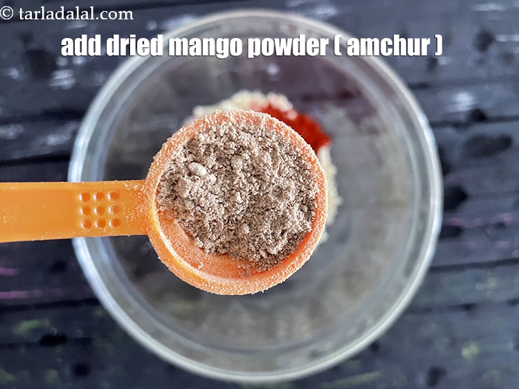 Step 8 – Add&nbsp;<meta charset="UTF-8" />3/4 tsp&nbsp;<a href="glossary-dried-mango-powder-amchur-powder-148i">dried mango powder (amchur)</a>.