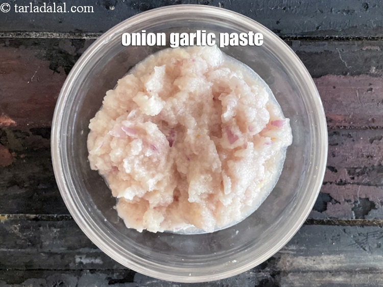 Step 14 – Keep aside onion garlic paste.