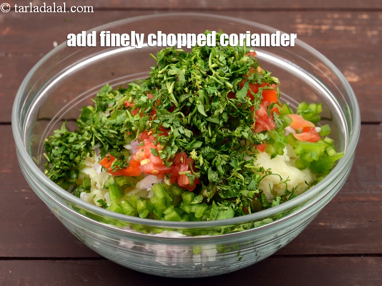 Step 7 – Add 2 tbsp&nbsp;finely&nbsp;<a href="https://tarladalal.com/glossary-chopped-coriander-783i">chopped coriander (dhania)</a>