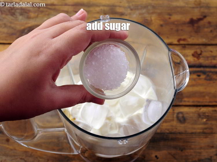 Step 7 – Add 1 tbsp <a href="https://www.tarladalal.com/glossary-sugar-chini-shakkar-278i">sugar</a>. We have added sugar to balance the taste of curd …