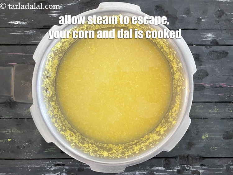 Step 8 – Allow the steam to escape before opening the lid. Keep aside.