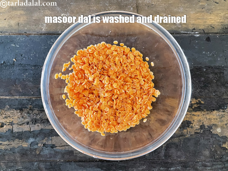 Step 7 – <meta charset="UTF-8" /><strong>The&nbsp;masoor (split red lentil) dal&nbsp;is&nbsp;washed and drained.</strong>&nbsp;Click on this link to know everything …