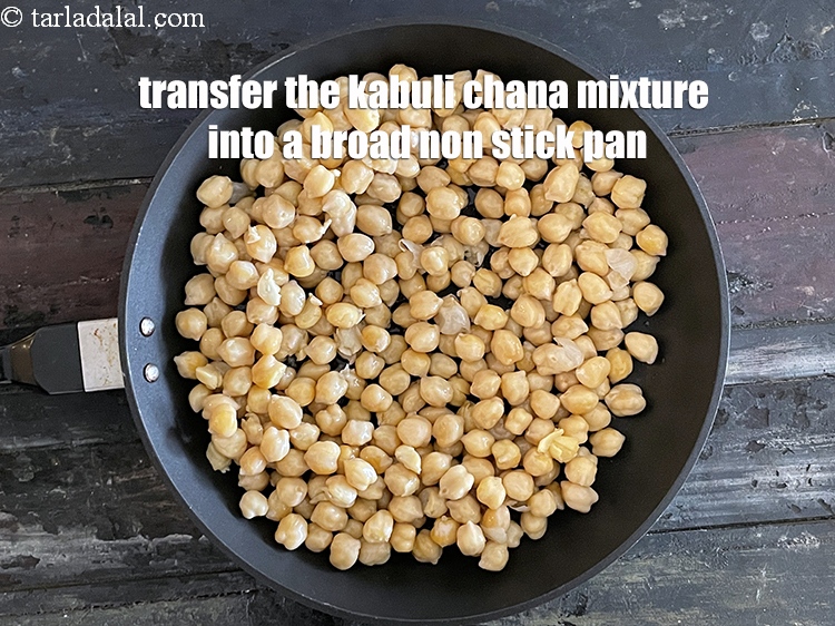 Step 35 – Transfer the mixture into a broad non-stick pan.