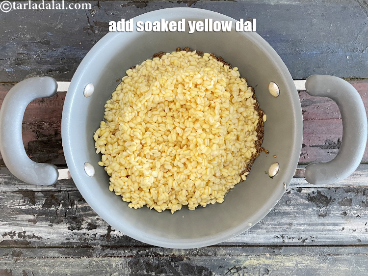 Step 19 – Add&nbsp;soaked&nbsp;<a href="glossary-yellow-moong-dal-split-yellow-gram-peeli-moong-dal-488i">yellow moong dal (split yellow gram)</a>. <strong>See above on how to soak yellow dal?</strong>&nbsp;We …