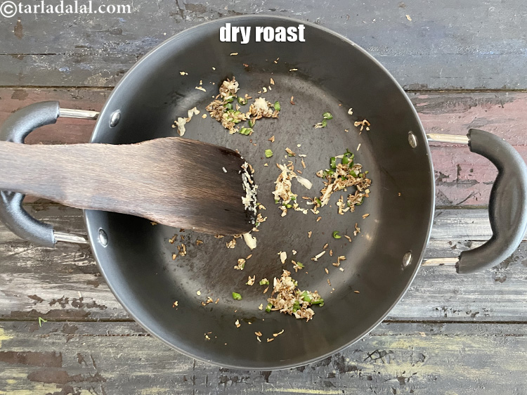 Step 19 – Dry roast on a medium flame for 30 seconds.