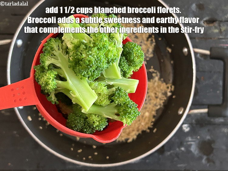Step 15 – Add&nbsp;<meta charset="UTF-8" />1 1/2 cups&nbsp;<a href="glossary-blanched-broccoli-florets-719i">blanched broccoli florets</a>.&nbsp;Broccoli adds a subtle sweetness and earthy flavor …