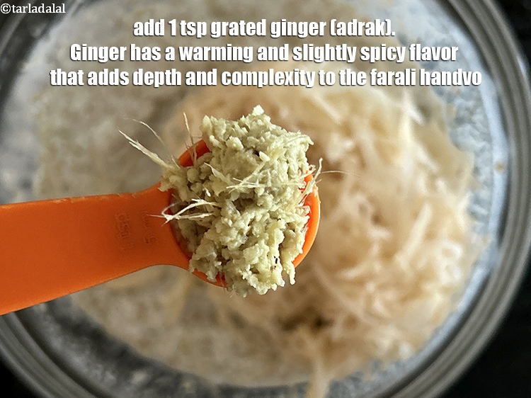 Step 8 – Add&nbsp;<strong>1 tsp</strong>&nbsp;<a href="https://www.tarladalal.com/glossary-grated-ginger-943i">grated ginger (adrak)</a>.&nbsp;Ginger has a warming and slightly spicy flavor that adds depth …