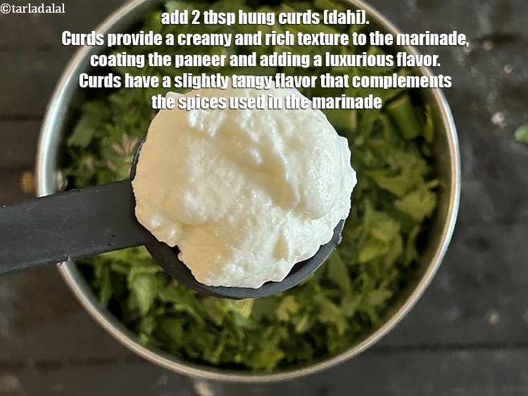 Step 27 – Prefer using thick hung curd so the marinade coats the paneer and vegetables well.