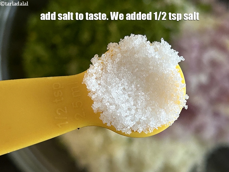 Step 16 – Add salt to taste. We added 1/2 tsp salt.&nbsp;
