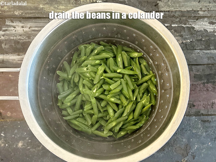 Step 10 – Drain the beans in a colander.