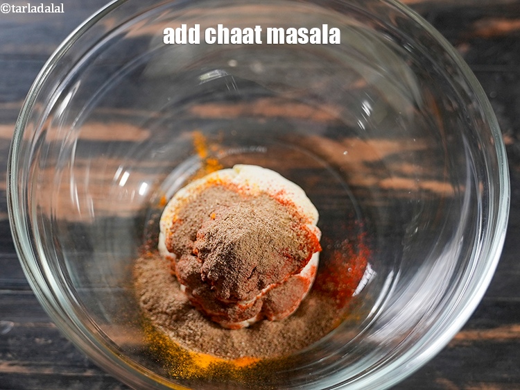 Step 8 – Add 1 tsp <a href="https://www.tarladalal.com/glossary-chaat-masala-300i">chaat masala</a>.