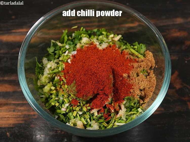 Step 9 – Furthermore, add 1&nbsp;tsp&nbsp;<a href="https://www.tarladalal.com/glossary-chilli-powder-red-chilli-powder-339i">chilli powder</a>.