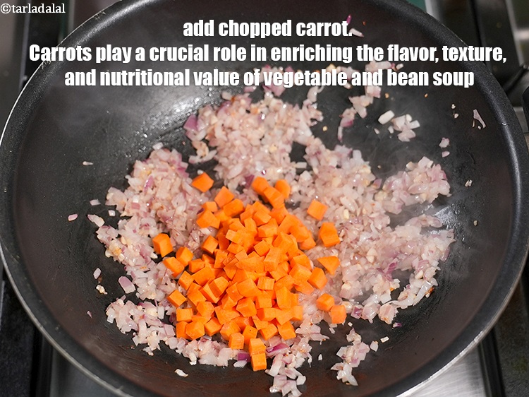 Step 8 – Add &frac14; cup&nbsp;<a href="https://www.tarladalal.com/glossary-chopped-carrot-798i">chopped carrot</a>. Carrots play a crucial role in enriching the flavor, texture, …