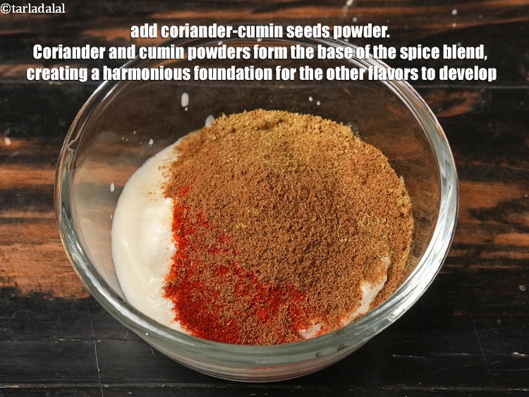 Step 8 – Add 1 tbsp&nbsp;<a href="https://www.tarladalal.com/glossary-coriander-cumin-seeds-powder-dhania-jeera-powder-375i">coriander-cumin seeds (dhania-jeera) powder</a>. Coriander and cumin powders form the base of …