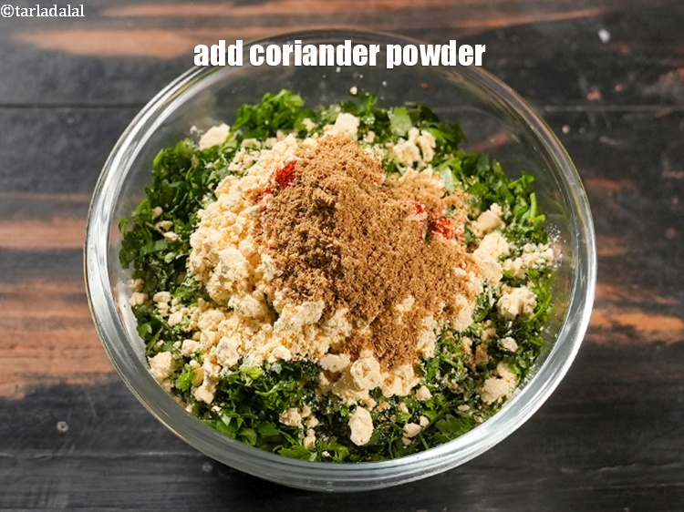 Step 8 – Add 1 tsp <a href="https://www.tarladalal.com/glossary-coriander-powder-dhania-powder-370i">coriander (dhania) powder</a>.
