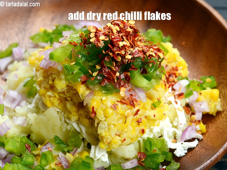 Step 8 – Add 2 tsp dry red chilli flakes.