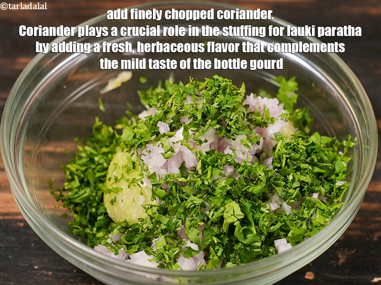 Step 8 – Add &frac14; cup finely <a href="https://www.tarladalal.com/glossary-chopped-coriander-783i">chopped coriander (dhania)</a>. Coriander plays a crucial role in the …