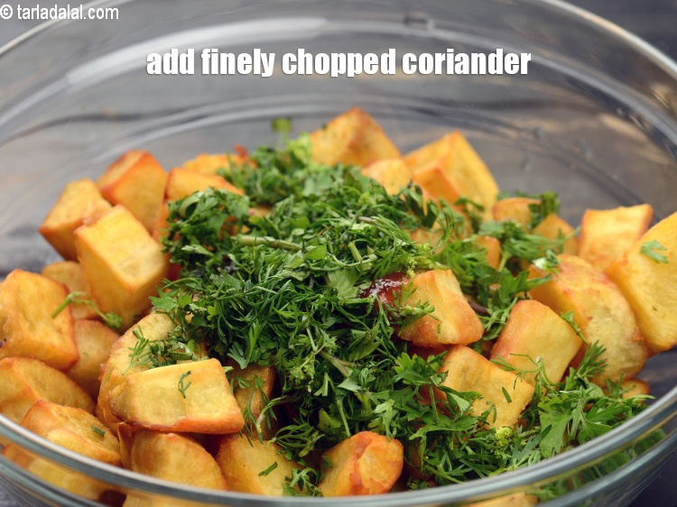 Step 8 – Add 2 tbsp finely&nbsp;<a href="https://www.tarladalal.com/glossary-chopped-coriander-783i">chopped coriander (dhania)</a>.