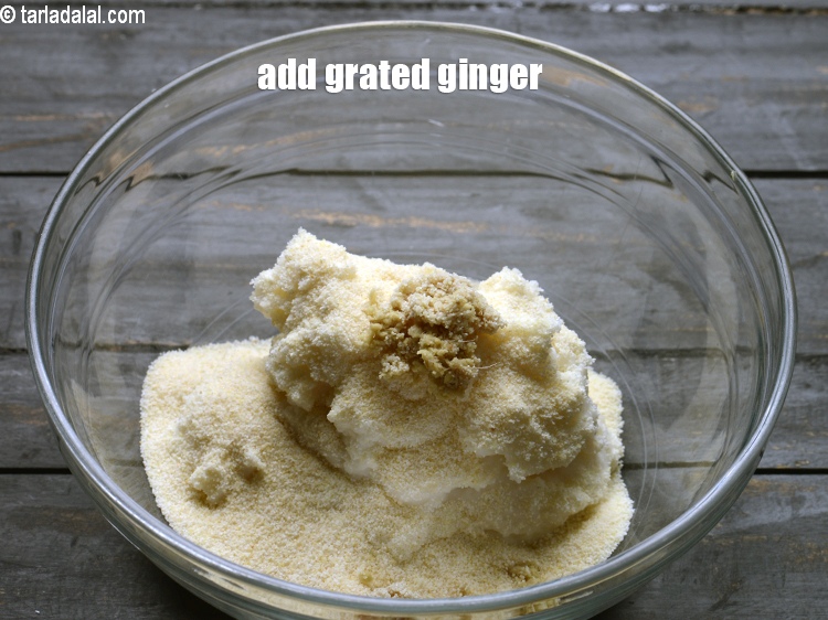 Step 8 – Add 1 tsp <a href="https://www.tarladalal.com/glossary-grated-ginger-943i">grated ginger (adrak)</a>.