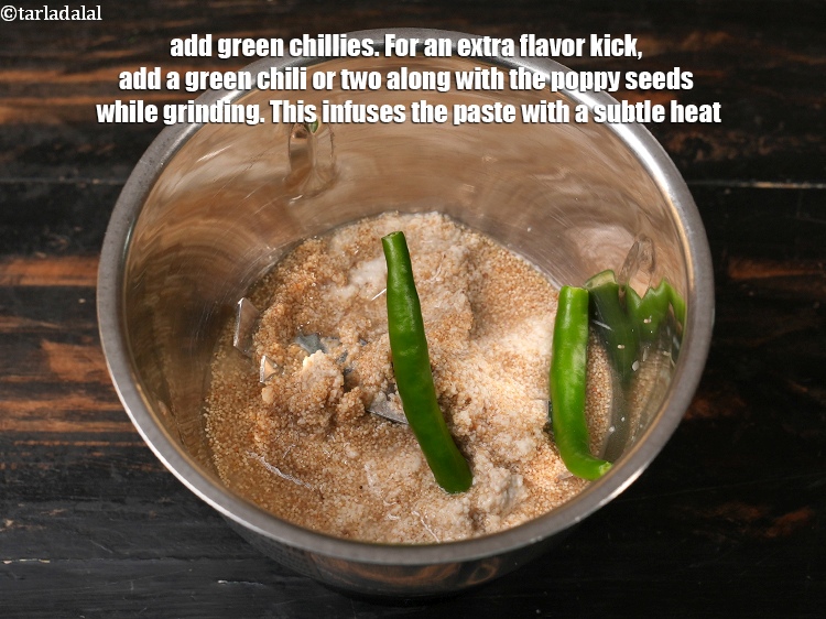 Step 8 – Add 2 <a href="https://www.tarladalal.com/glossary-green-chillies-hari-mirch-331i">green chillies</a>. For an extra flavor kick, add a green chili or …