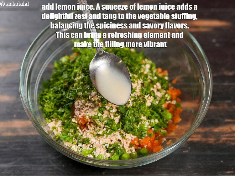 Step 8 – Add 2 tsp <a href="https://www.tarladalal.com/glossary-lemon-juice-numbi-ka-ras-nimbu-ka-juice-471i">lemon juice</a>. A squeeze of lemon juice adds a delightful zest …