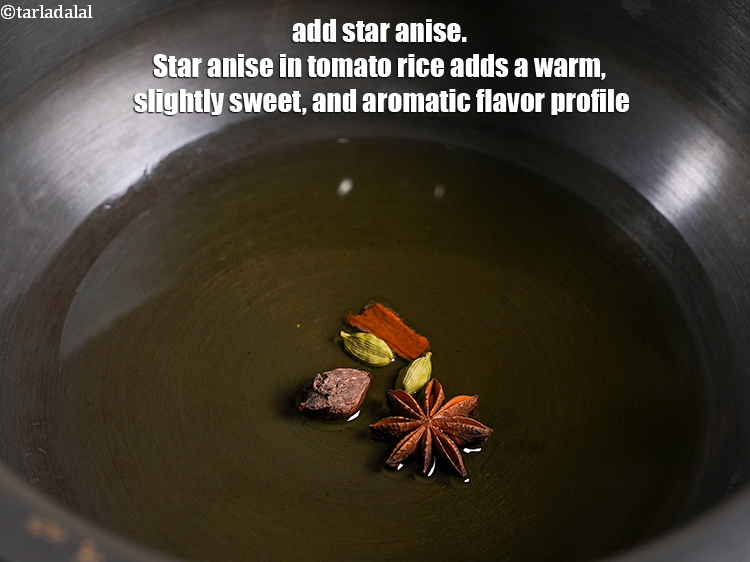 स्टेप 8 – <p>1&nbsp;<a href="">चक्र फूल</a>&nbsp;डालें&nbsp;। टमाटर चावल में चक्र फूल गर्म, थोड़ा …