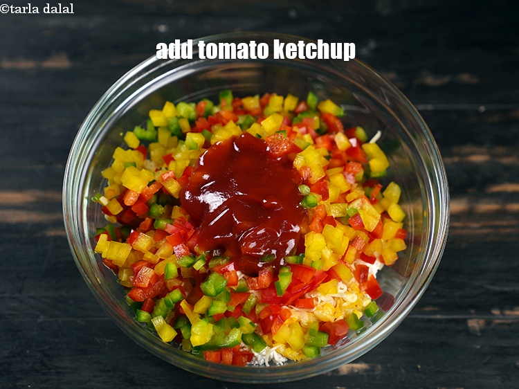Step 8 – Add 3 tbsp tomato ketchup.