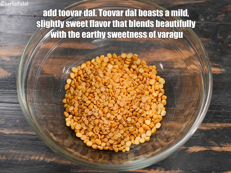 Step 8 – Add &frac14; cup <a href="https://www.tarladalal.com/glossary-toovar-dal-arhar-dal-toor-dal-split-pigeon-peas-tur-dal-955i">toovar (arhar) dal</a>. Toovar dal boasts a mild, slightly sweet flavor …