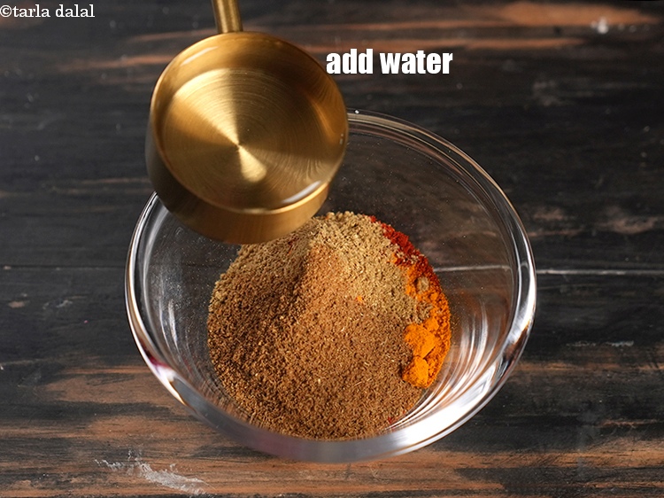 Step 8 – Add &frac14; cup water.