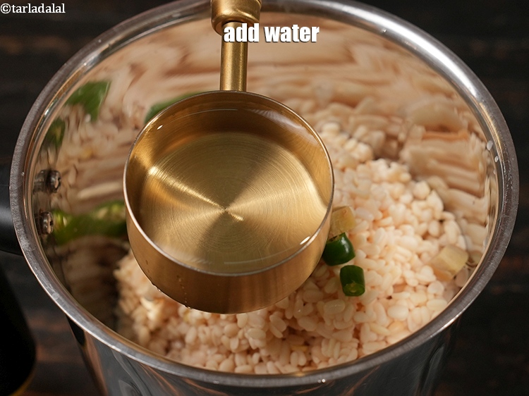 Step 8 – Add &frac14; cup of water.