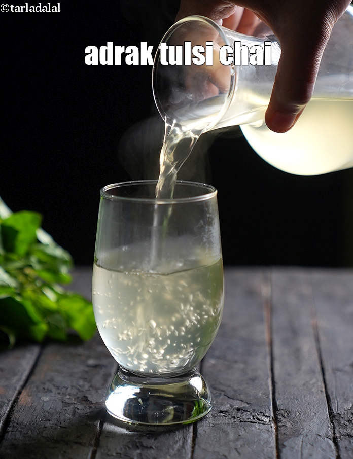 Step 8 – Serve <strong>ginger tulsi detox wate</strong>r warm.