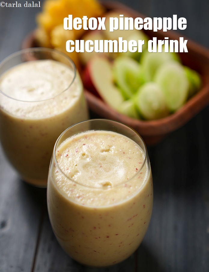 Step 8 – Serve<strong> pineapple apple and cucumber juice</strong> immediately.