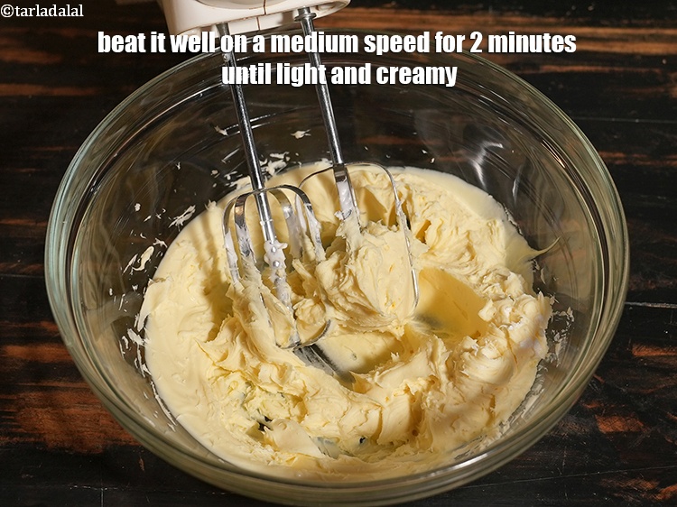 Step 8 – Beat it well on a medium speed for 2 minutes until light and creamy.