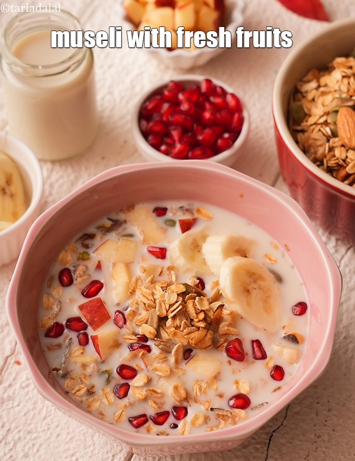 Step 26 – Serve <meta charset="UTF-8" /><strong>muesli recipe | muesli with fresh fruits | Indian style muesli with …