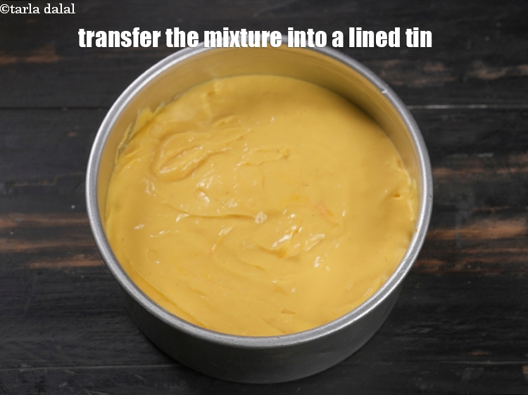 Step 8 – Transfer the mixture into a lined tin.