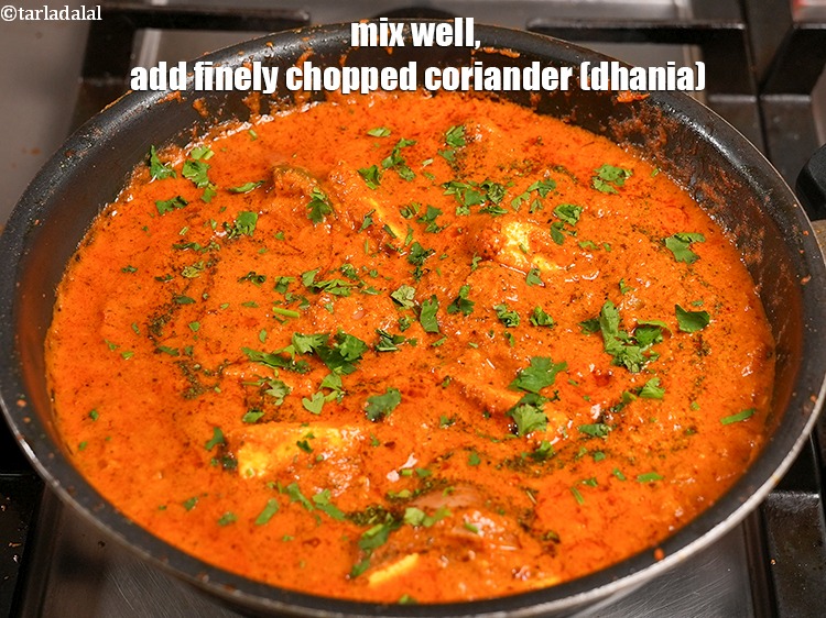 Step 62 – Add&nbsp;2 tbsp&nbsp;finely&nbsp;<a href="https://www.tarladalal.com/glossary-chopped-coriander-783i">chopped coriander (dhania)</a>.