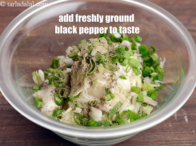 Step 8 – Add <a href="https://tarladalal.com/glossary-freshly-ground-black-pepper-kalimirch-powder-kali-mirch-ka-powder-567i">freshly ground black pepper (kalimirch)</a>&nbsp;to taste.