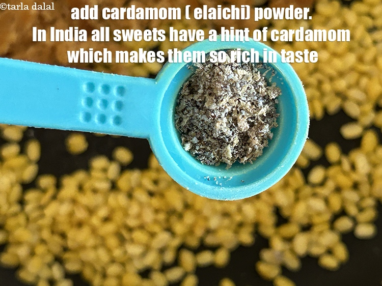 Step 9 – Add&nbsp;<meta charset="UTF-8" />1/2&nbsp;tsp&nbsp;<a href="glossary-cardamom-powder-elaichi-powder-265i">cardamom (elaichi) powder</a>.&nbsp;In India almost all sweets have a hint of cardamom …