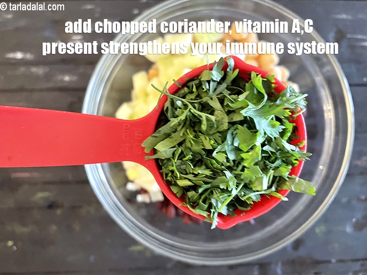 Step 11 – Add&nbsp;<meta charset="UTF-8" />1/4 cup&nbsp;finely&nbsp;<a href="glossary-chopped-coriander-783i">chopped coriander (dhania)</a>.&nbsp;The antioxidants&nbsp;<a href="https://www.tarladalal.com/recipes-for-vitamin-a-rich-816" target="_blank">vitamin A</a>,&nbsp;<a href="https://www.tarladalal.com/recipes-for-Vitamin-C-Rich-Indian-Recipes-804" target="_blank">vitamin C</a>&nbsp;and the …