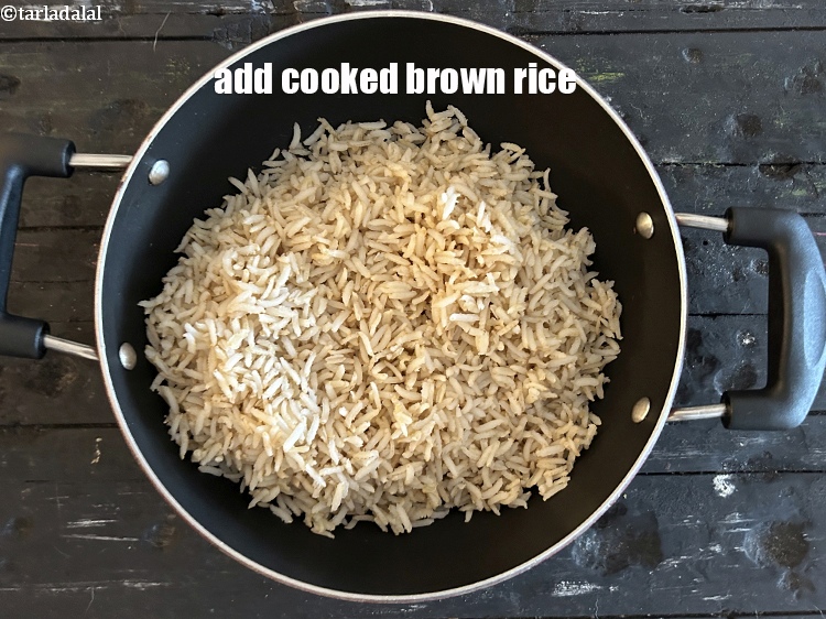Step 14 – Add 3 cups cooked brown rice.