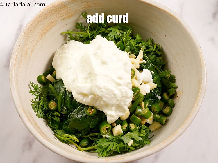 Step 8 – Add &frac14; cup curd.
