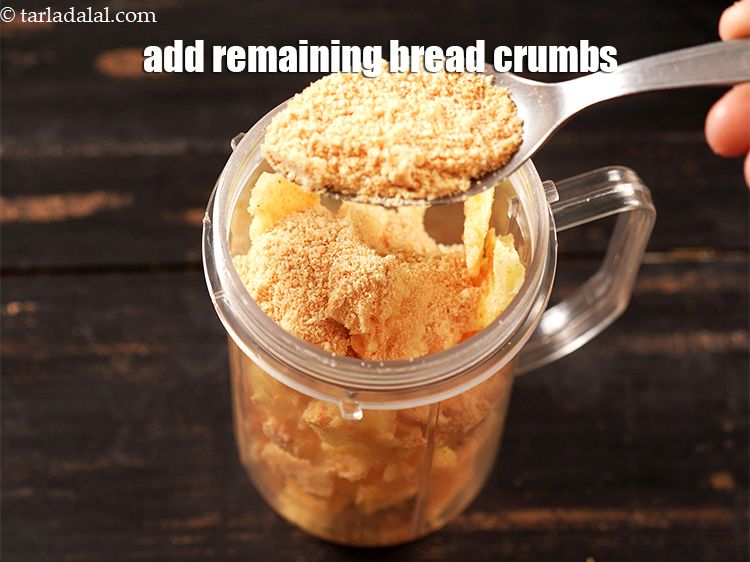 Step 8 – Add the remaining 2 tbsp <a href="https://www.tarladalal.com/glossary-bread-crumbs-breadcrumbs-222i">bread crumbs</a>.